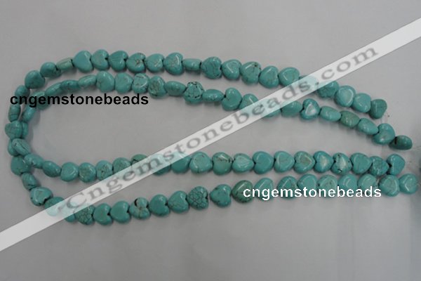 CWB714 15.5 inches 10*10mm heart howlite turquoise beads wholesale