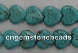 CWB715 15.5 inches 12*12mm heart howlite turquoise beads wholesale