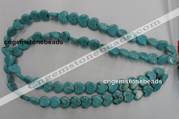 CWB715 15.5 inches 12*12mm heart howlite turquoise beads wholesale