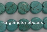 CWB716 15.5 inches 14*14mm heart howlite turquoise beads wholesale