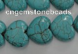 CWB718 15.5 inches 18*18mm heart howlite turquoise beads wholesale