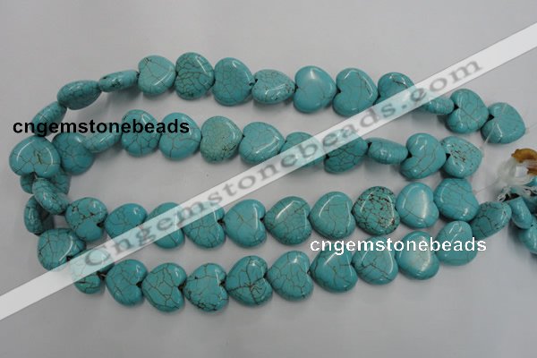 CWB718 15.5 inches 18*18mm heart howlite turquoise beads wholesale