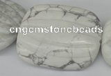 CWB72 15.5 inches 30*40mm carved rectangle natural white howlite beads