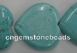 CWB720 15.5 inches 30*30mm heart howlite turquoise beads wholesale