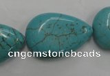 CWB728 15.5 inches 20*30mm flat teardrop howlite turquoise beads