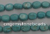 CWB730 15.5 inches 6*10mm oval howlite turquoise beads wholesale