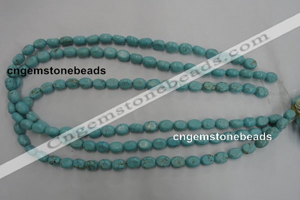 CWB730 15.5 inches 6*10mm oval howlite turquoise beads wholesale