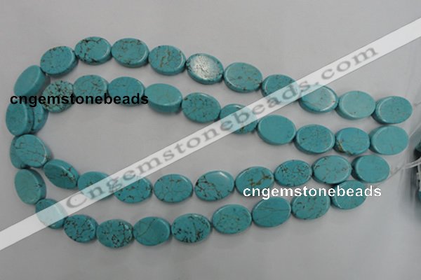 CWB734 15.5 inches 13*18mm oval howlite turquoise beads wholesale