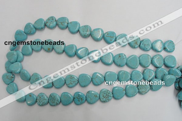 CWB748 15.5 inches 14*14mm triangle howlite turquoise beads wholesale