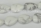 CWB80 15.5 inches 13*18mm flat teardrop natural white howlite beads