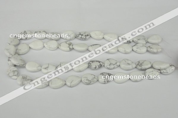 CWB80 15.5 inches 13*18mm flat teardrop natural white howlite beads