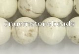 CWB803 15.5 inches 10mm round white howlite turquoise beads