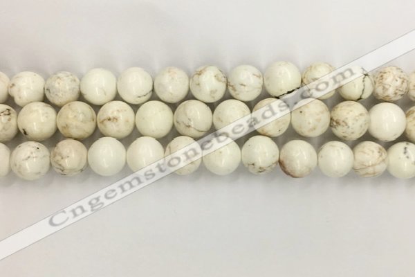 CWB803 15.5 inches 10mm round white howlite turquoise beads