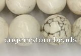 CWB804 15.5 inches 12mm round white howlite turquoise beads