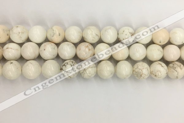 CWB804 15.5 inches 12mm round white howlite turquoise beads