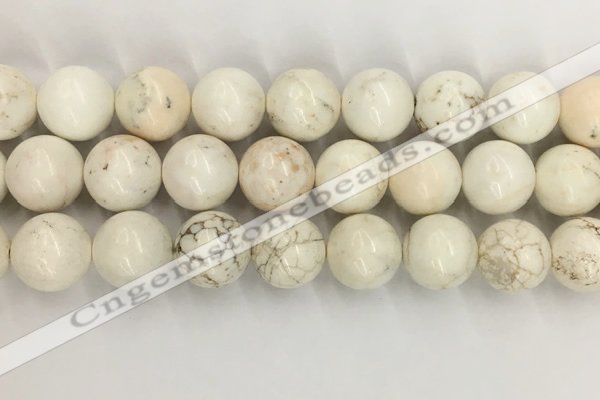 CWB807 15.5 inches 18mm round white howlite turquoise beads