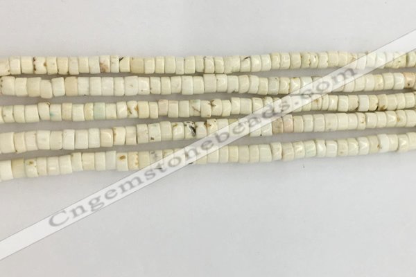 CWB820 15.5 inches 2*4mm tyre howlite turquoise beads wholesale