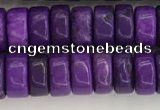 CWB834 15.5 inches 3*6mm tyre howlite turquoise beads wholesale
