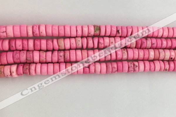 CWB837 15.5 inches 3*6mm tyre howlite turquoise beads wholesale