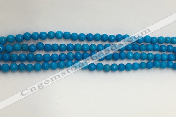 CWB857 15.5 inches 4mm round howlite turquoise beads wholesale