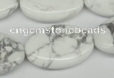 CWB87 15.5 inches 20*30mm oval natural white howlite beads