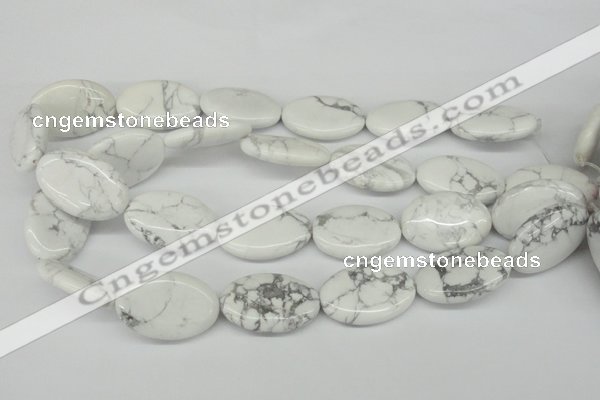 CWB87 15.5 inches 20*30mm oval natural white howlite beads