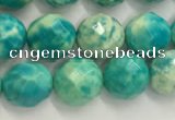 CWB880 15.5 inches 4mm faceted round howlite turquoise beads