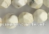 CWB886 15.5 inches 8mm faceted nuggets white howlite turquoise beads