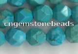 CWB889 15.5 inches 6mm faceted nuggets howlite turquoise beads