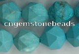 CWB891 15.5 inches 10mm faceted nuggets howlite turquoise beads