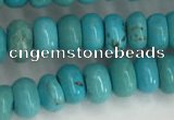 CWB895 15.5 inches 4*6mm rondelle howlite turquoise beads