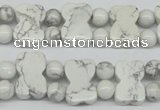 CWB90 15.5 inches 10*15mm double drilled natural white howlite beads