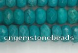 CWB902 15.5 inches 4*6mm faceted rondelle howlite turquoise beads