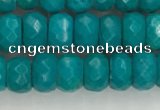 CWB903 15.5 inches 5*8mm faceted rondelle howlite turquoise beads