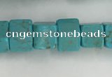 CWB910 15.5 inches 6*6mm cube howlite turquoise beads wholesale