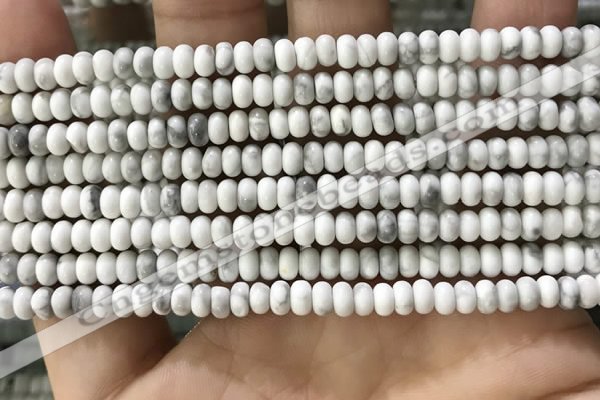 CWB916 15.5 inches 2*4mm rondelle white howlite turquoise beads