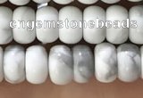 CWB917 15.5 inches 4*6mm rondelle white howlite turquoise beads
