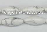 CWB92 15.5 inches 10*25mm rice natural white howlite beads