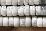 CWB920 15.5 inches 2*4mm heishi white howlite turquoise beads