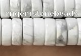 CWB922 15.5 inches 3*8mm heishi white howlite turquoise beads