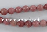 CWF02 15.5 inches 8mm faceted round pink wooden fossil jasper beads