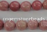 CWF14 15.5 inches 10mm round pink wooden fossil jasper beads