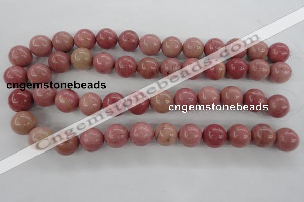 CWF17 15.5 inches 16mm round pink wooden fossil jasper beads wholesale