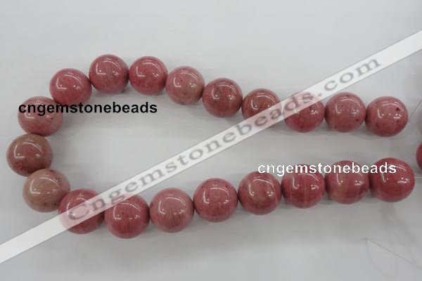 CWF19 15.5 inches 20mm round pink wooden fossil jasper beads wholesale