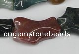 CWG03 15.5 inches 25*33mm wavy freeform Indian agate gemstone beads