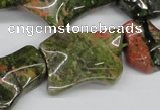 CWG05 15.5 inches 25*33mm wavy freeform unakite gemstone beads