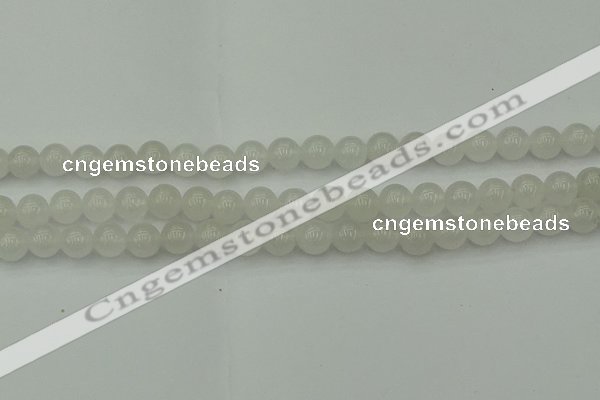 CWH52 15.5 inches 8mm round white jade beads wholesale