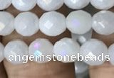 CWH65 15.5 inches 6mm faceted round AB-color white jade beads