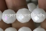 CWH67 15.5 inches 10mm faceted round AB-color white jade beads