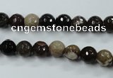 CWJ211 15.5 inches 6mm faceted round wood jasper gemstone beads